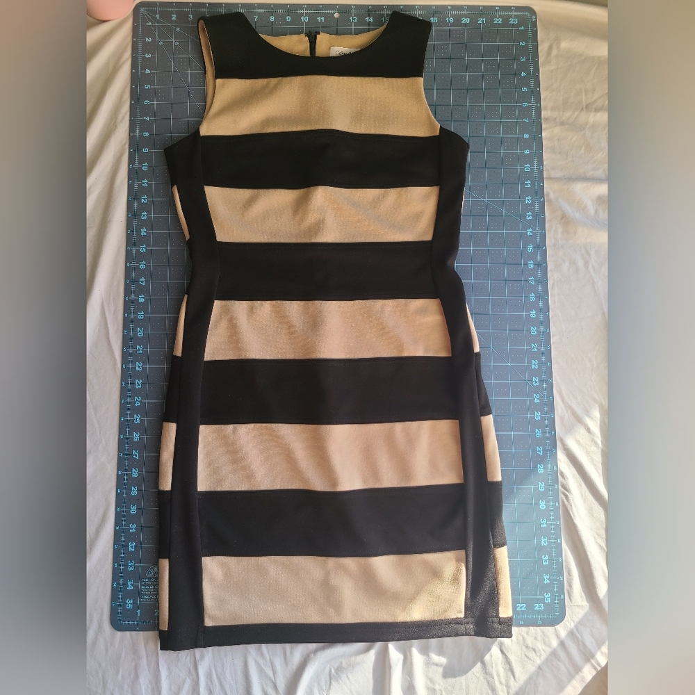 Calvin Klein Black and Tan Classic Elegant Dress